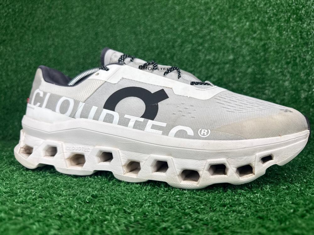 ON Cloudmonster Running Shoes Men's Size 12 All White 61.98434